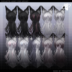 【24アバター対応】Line Wolf Hair【VRChat】 缩略图 10