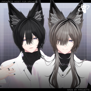 【24アバター対応】Line Wolf Hair【VRChat】 缩略图 18