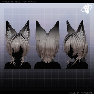 【24アバター対応】Line Wolf Hair【VRChat】 缩略图 8