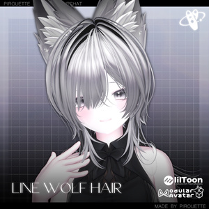 【24アバター対応】Line Wolf Hair【VRChat】 缩略图 2