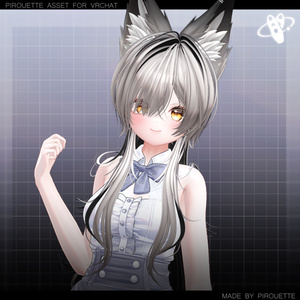 【24アバター対応】Line Wolf Hair【VRChat】 缩略图 16