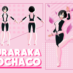 【Vroid用】Uraraka Ochaco Hero Uniform (Body Suit, Accessories, Shoes) from My Hero Academia 【2021 ver】