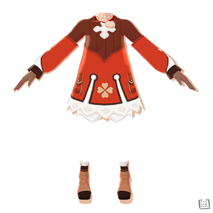 【Vroid用】Klee Version 1 (Top Inner, Top Outer ,Bottom ,Boots ) from Genshin Impact 【2021 ver】