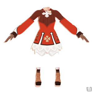 【Vroid用】Klee Version 2 (Top Inner, Top Outer ,Bottom ,Boots ) from Genshin Impact 【2021 ver】