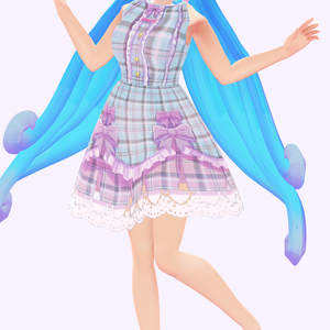 ゆめかわチェックフリルワンピ