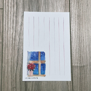 冬のポストカード2021『窓際のポインセチア』