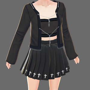 [VROID] Simple Goth Outfit Set