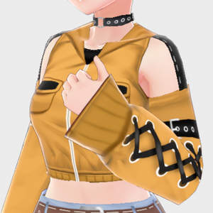 [VROID] Yellow Cropped Hoodie