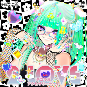 【VRCHAT】✨2 LOVE✨ デコラ風アクセサリーセット【SiuSiu対応】