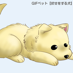 GIFペット＿【伏せをする犬】