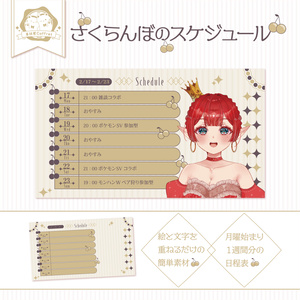 さくらんぼのスケジュール素材🍒.* 全１色