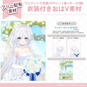 【おはV専用フリー素材】ウェディング衣装つきおはV素材⛪💍✧°（ポーズ２種）