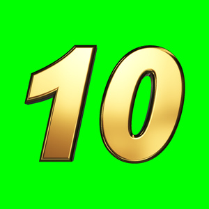 【映像素材】カウントダウン_01 4K 金色の3Dテキスト  グリーンバック :Countdown_01 Gold 3D Text Green Screen Video Footage