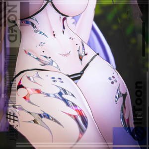 🪽✨【Silver Pulse Tattoo/シルバーパルス】16 avatars 4K textures/16体のアバター用4KテクスチャHD