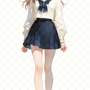 【立ち絵】制服茶髪女子