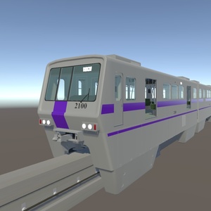 【3Dモデル】N2100系モノレール＋レールセット
