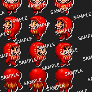 【pictSQUARE用アバターデータ】足の生えただるま（ドット絵素材）