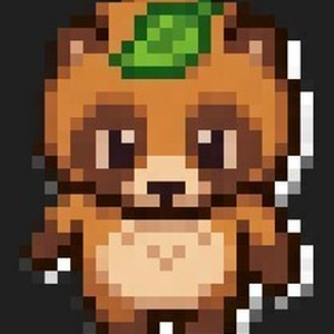 【pictSQUARE用アバターデータ】葉っぱたぬき（ドット絵素材）