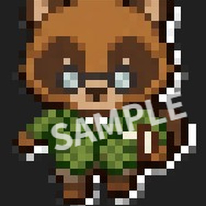 【pictSQUARE用アバターデータ】先生たぬき（ドット絵素材）
