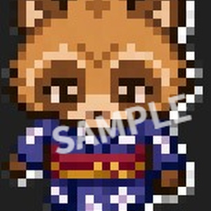 【pictSQUARE用アバターデータ】和服のたぬき(メス)（ドット絵素材）