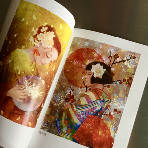 透明水彩画 原画 「ラベンダー畑06」額縁付 SMサイズ 風景画