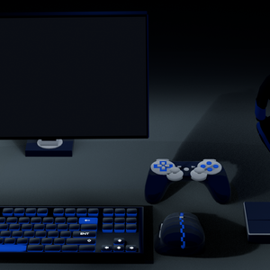 6 Items Low-Poly Gamer Setup Prop Pack 