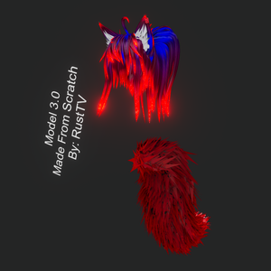 RTV Laura Hair and Tail By RustTV - VRChat, Blender, FBX.