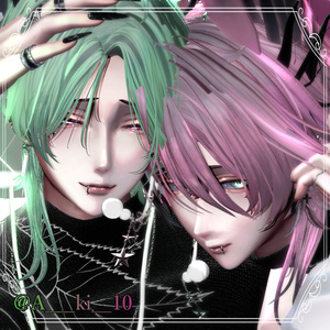 【水瀬対応】Makeup & Eyes texture 60collar ＋ペア用pose アイドルメイク 缩略图 15