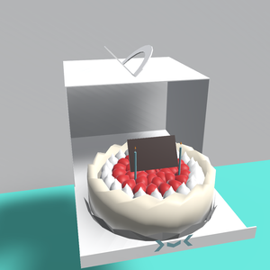 【無料】誕生日ホールケーキ　物体アバター『ケーキ箱』【VRC想定３Dアバターモデル】