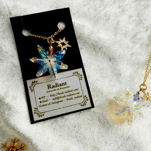 上弦の月に願う。 オルゴナイト 蓄光ペンデュラム ネックレス - azucar