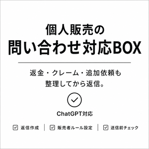 個人販売の問い合わせ対応BOX/返金・クレーム・追加依頼までAIで整理＆返信チェック