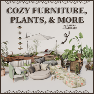 Cozy Furniture, Plants, & Patio Set!