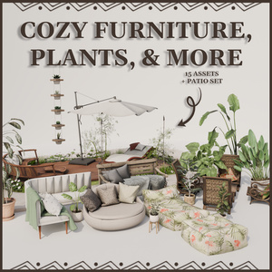 Cozy Furniture, Plants, & Patio Set!