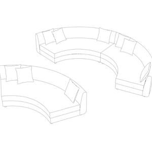 【3D素材】半円形ソファ【クリスタ】