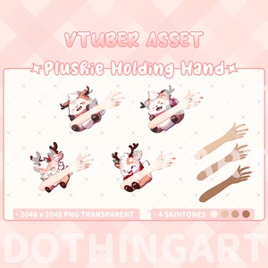 Vtuber Asset | Christmas Creature Pillow_Bear Deer