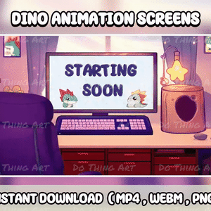 Animated Background | Twitch Stream Screens | Twitch Loading Screens | Animated Screens | Starting | dinosaur