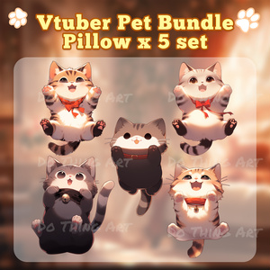 Vtuber Asset | Cute Cat Theme Hand Pillow | Gift for Cat Lovers | Cat Pillow| Cute Gift |Streamer Hand Pillow | Pet Bundle Pillow