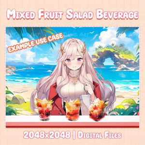 Vtuber Assets - Mixed Fruit Beverage Set | Party Beverage Collection | Summer Party Decorations | Twitch Overlay | Kawaii Beverage