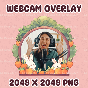 Webcam Frame Easter | Bunny Stream Frame | VTuber assets | Twitch Frame | Vtube | Easter Stream Frame | Kawaii Bunny Frame