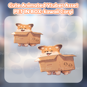 Vtuber Assets Corgi Dog Animated Decoration | Twitch Overlay | Kawaii Dog | Twitch Decor | Vtuber Friend |  Twitch Assets | Vtuber Pets