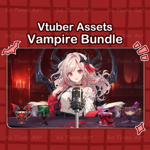 Aesthetic Dark Red Room bundle |  Cozy Night View | Gothic vampire | red rose | romantic | assets | VTuber | horror | Halloweens | red