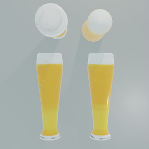 プレッツェルと白ビール【無料セット】　Free 3Dmodel Pretzel and Wheat beer 缩略图 4