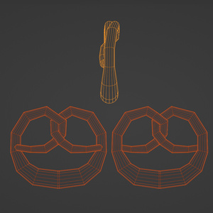 プレッツェルと白ビール【無料セット】　Free 3Dmodel Pretzel and Wheat beer 缩略图 3