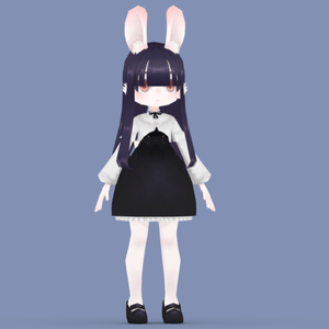 低ポリアセッスバニーガール3Dモデル VRChatアバター