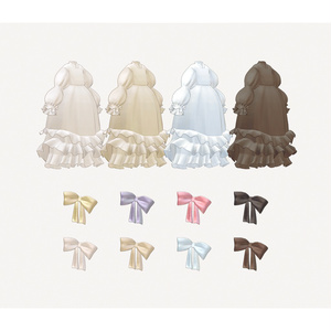 キプフェル対応∴Perlen Creme Kleid 缩略图 5