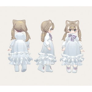 キプフェル対応∴Perlen Creme Kleid 缩略图 3