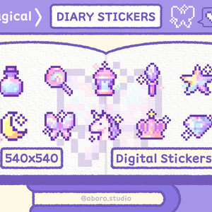 ピクセル魔法ステッカーセット / Pixel Magical Sticker Pack