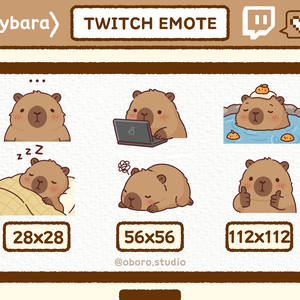 Twitch カピバラ絵文字セット / Cozy Capybara Emote Pack
