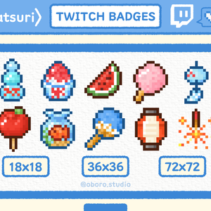 Twitch ピクセル祭りバッジセット / Matsuri Pixel Badge Set