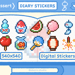 Twitch ピクセル祭りバッジセット / Matsuri Dessert Stiker Pack